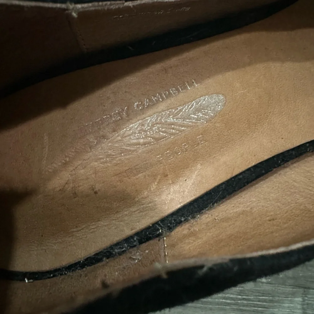 JEFFREY CAMPBELL × FREE PEOPLE Womens Black Suede Boulevard Heels Pumps Size 8.5